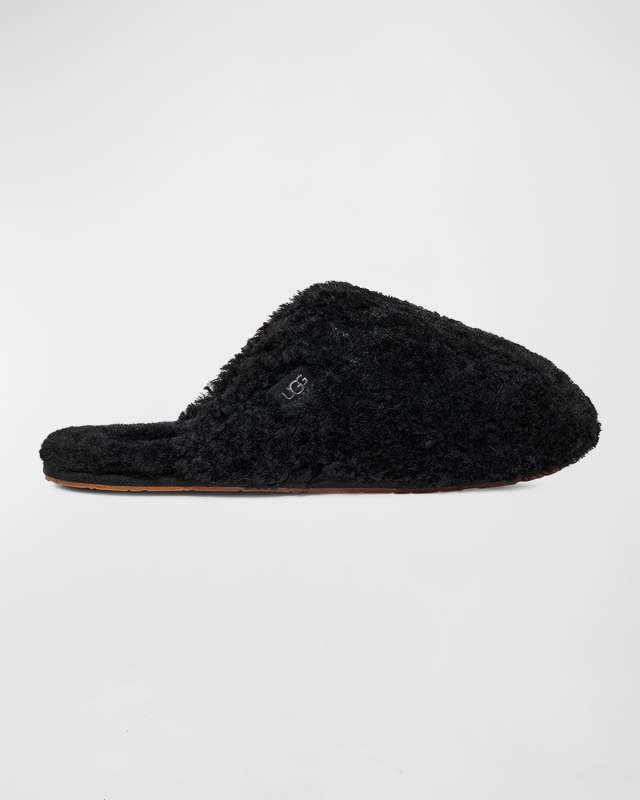Maxi Curly Shearling Slide Slippers